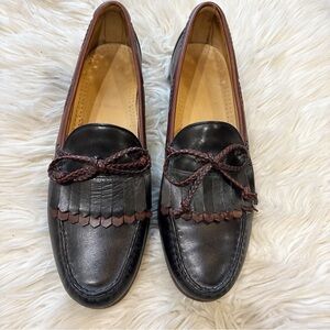 Allen Edmonds 2-Tone Black & Brown Leather Woodstock Kiltie Loafers Men’s Sz 13B